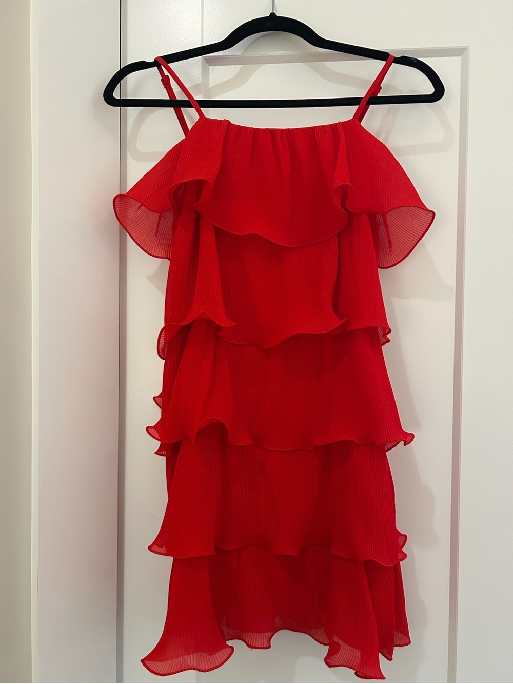 Red Ruffle Tiered Dress - Picture 3 of 3